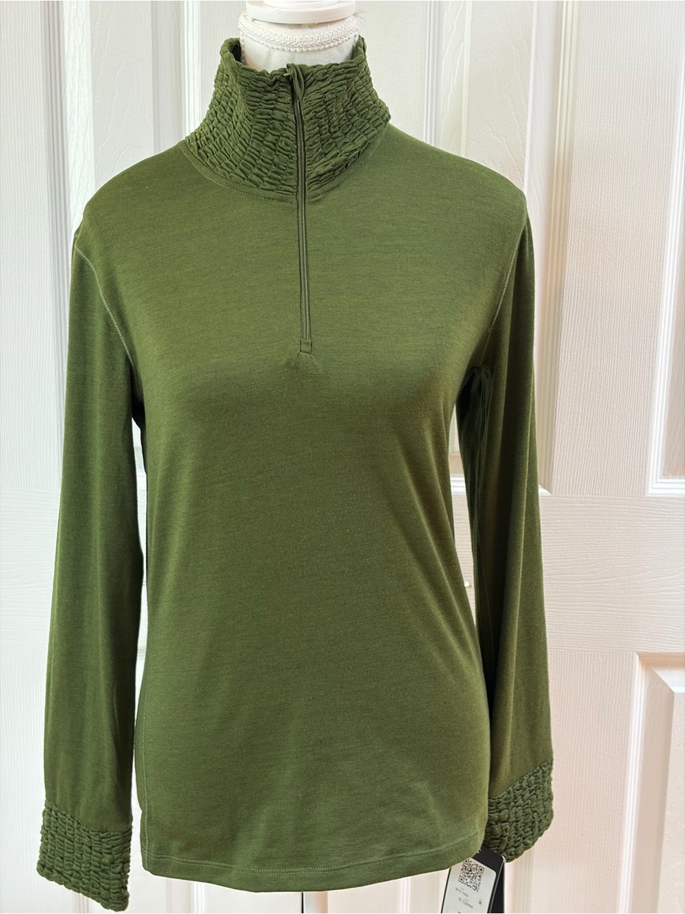 Nils Cypress Green Holly 1/4 Zip Base Layer Top Size M